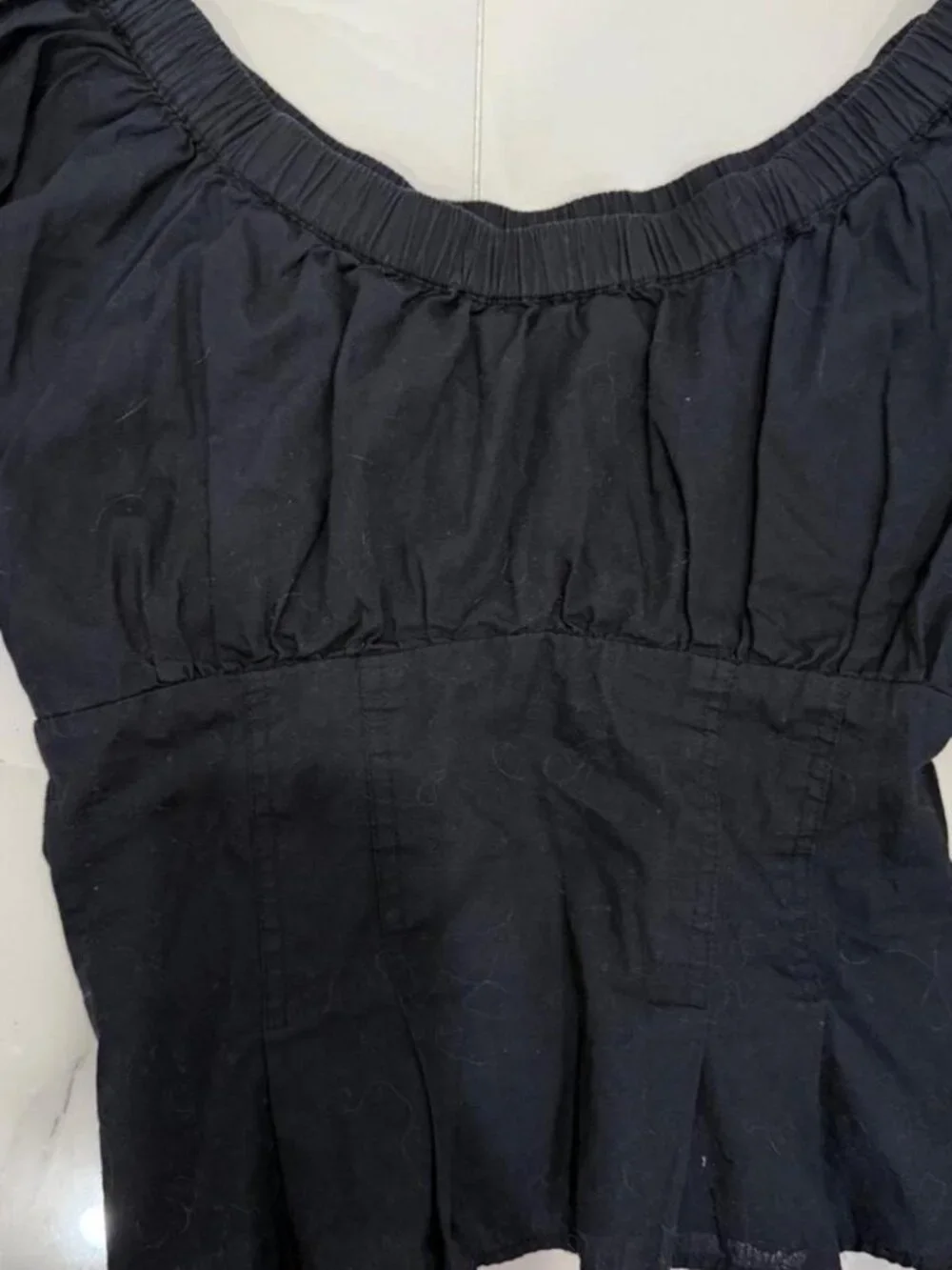 Free People Women's - XS - Teagan Puff Sleeve Bodice Top - Black